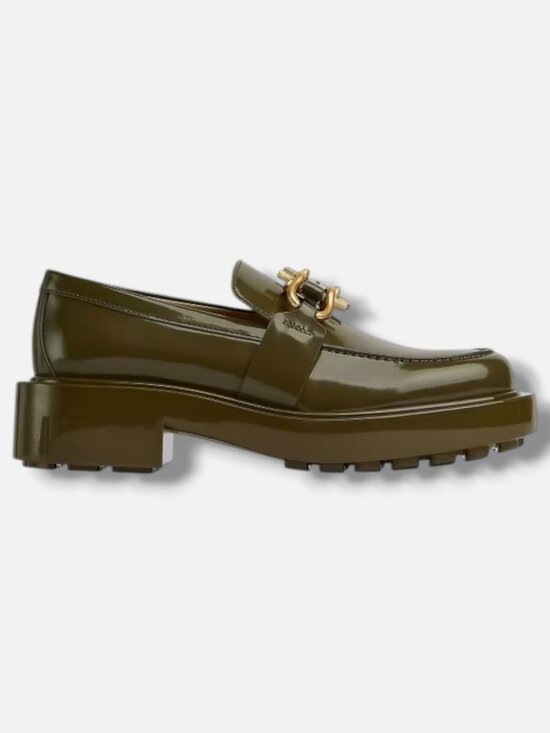 Bottega Veneta Shoes - Bottega Veneta Women's Green Monsieur Leather Loafers Shoes Size EU:39 US:9